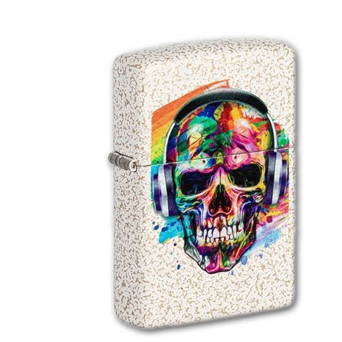 Zippo Mercury Glass matt Skull Headphones