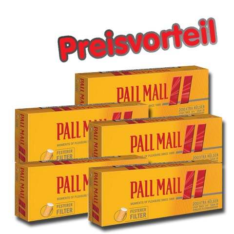 5 x Pall Mall Allround Red Xtra Hülsen, 200er