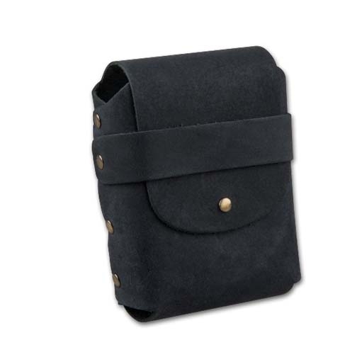 Zigaretten-Etui Leder in schwarz mit Gürtelschlaufe, 25er