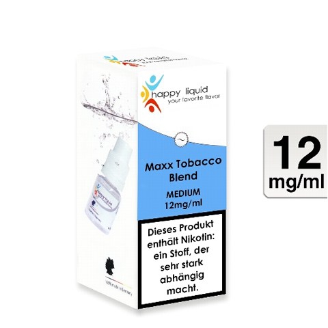 happy liquids E-Liquid Maxx Tobacco Blend 12mg Nikotin