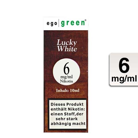 Ego Green E-Liquid Lucky White Tobacco 6mg Nikotin