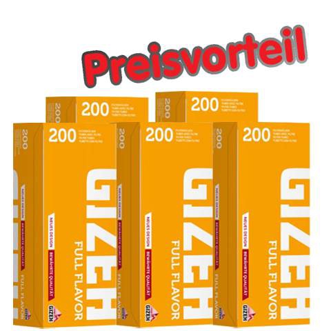 5 x Gizeh Full Flavor Hülsen, 200er