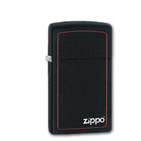 Zippo Slim Schwarz matt Zippo Logo