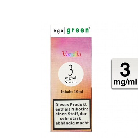 Ego Green E-Liquid Vanilla 3mg Nikotin