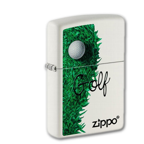 Zippo Weiß matt Golf Design