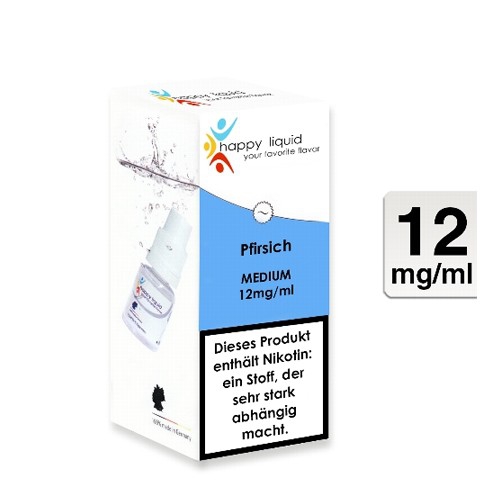 happy liquids E-Liquid Pfirsich 12mg Nikotin