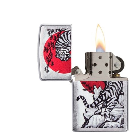 Zippo Chrom gebürstet Japan Tiger