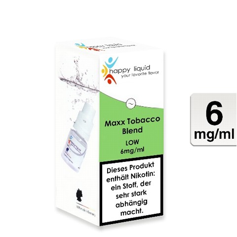 happy liquids E-Liquid Maxx Tobacco Blend 6mg Nikotin