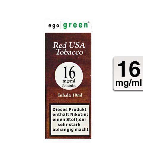 Ego Green E-Liquid Red USA Tobacco 16mg Nikotin