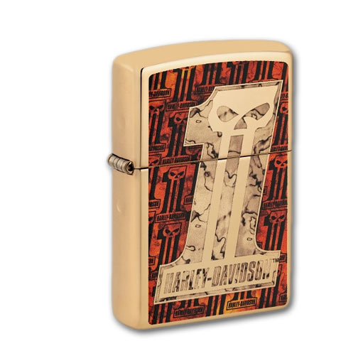 Zippo Messing poliert Harley Davidson Design