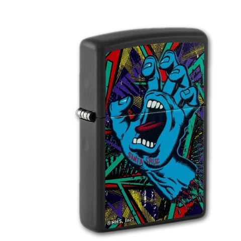 Zippo Schwarz matt Santa Cruz Design Black Light